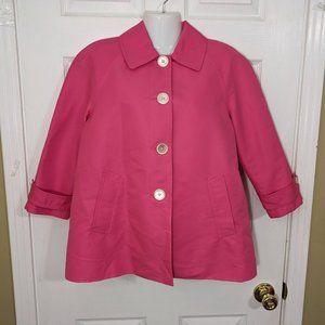 Lauren Ralph Lauren Bubblegum Pink Babydoll Button Down Collared Jacket - S